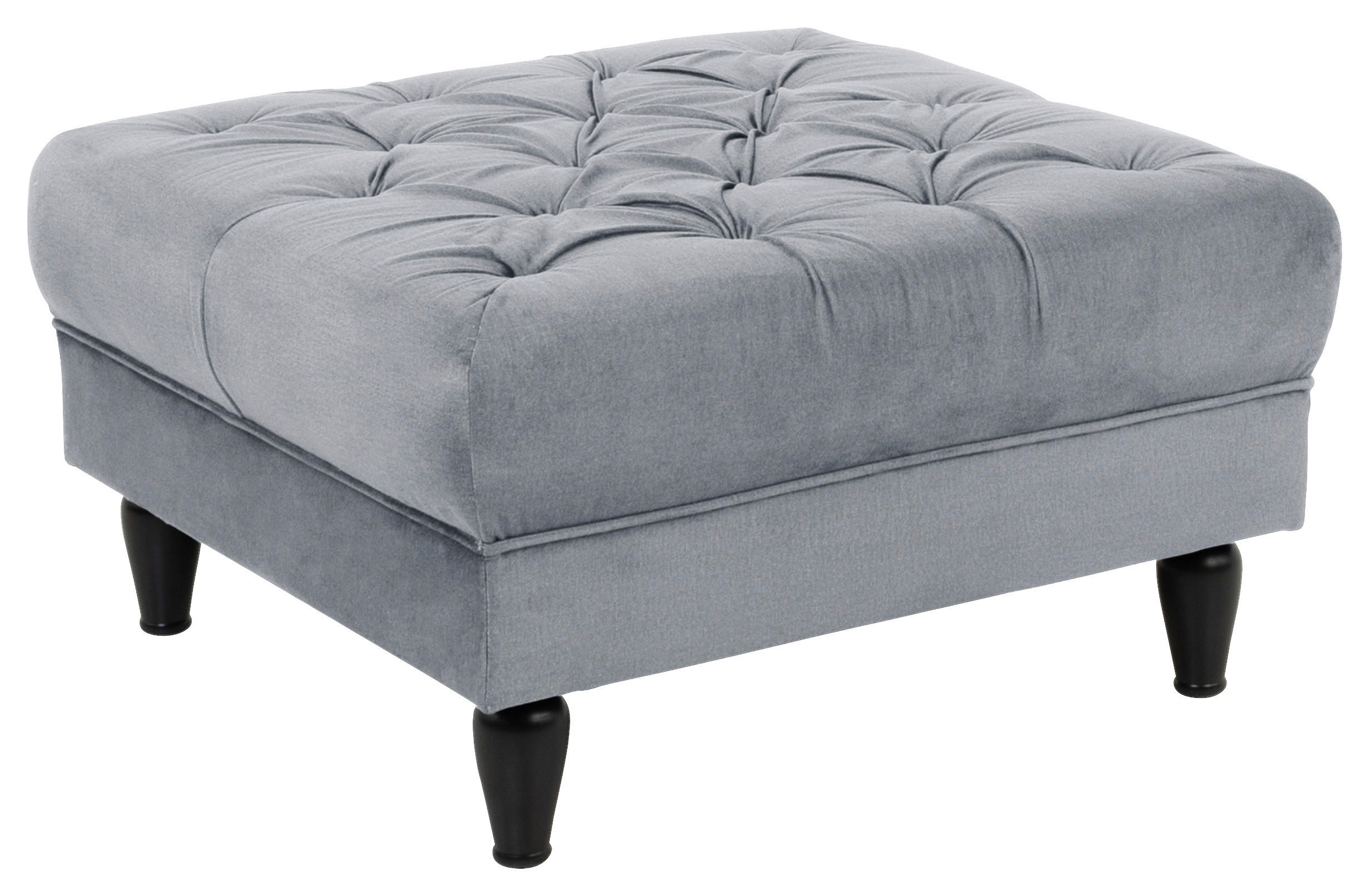 HOCKER Velours Grau - Schwarz/Grau, Design, Holz/Textil (82/44/82cm) - MID.YOU