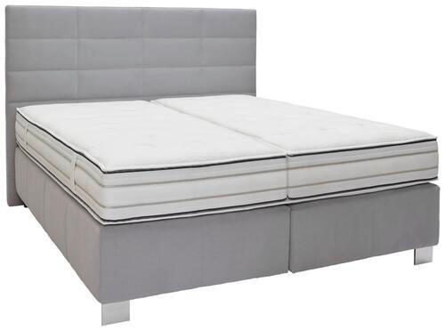 POSTELJA BOXSPRING 180 cm   x 200 cm  , tekstil svetlo siva  - barve aluminija/svetlo siva, Konvencionalno, kovina/tekstil (180/200cm) - Dieter Knoll