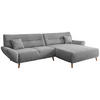 ECKSOFA in Chenille Silberfarben  - Wildeiche/Silberfarben, Modern, Holz/Textil (290/166cm) - MID.YOU