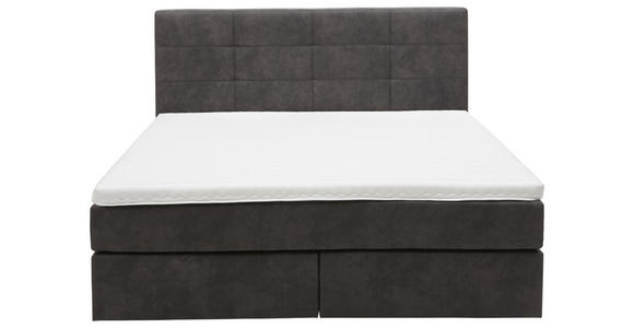 BOXSPRINGBETT 180/200 cm  in Schlammfarben  - Chromfarben/Schlammfarben, KONVENTIONELL, Kunststoff/Textil (180/200cm) - Voleo