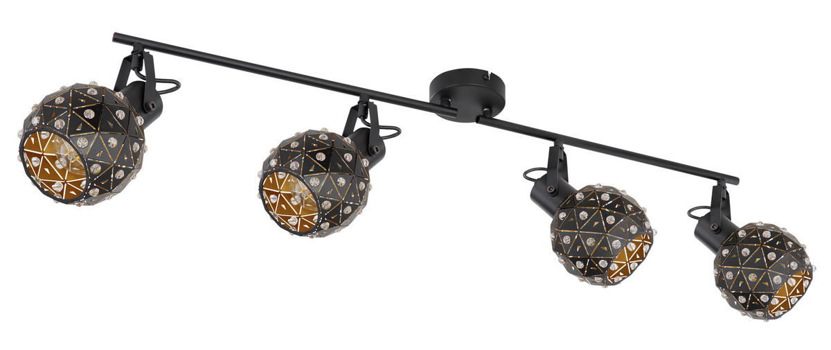Strahler Jodie Jodie 90/12/26 cm   - Klar/Goldfarben, Basics, Glas/Metall (90/12/26cm) - Globo