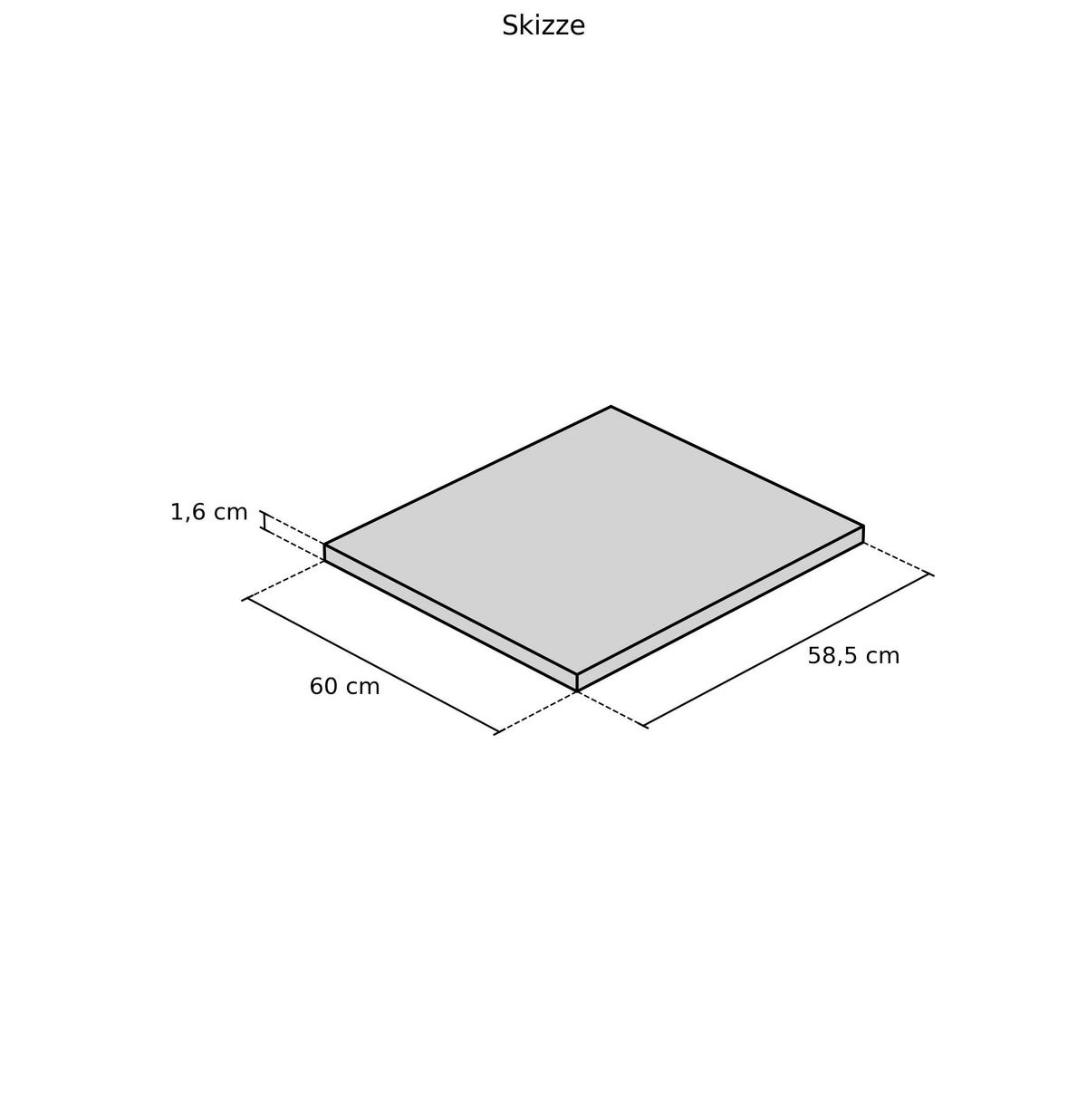 ABDECKBODEN 60/1,6/58,5 cm  - Weiß, Basics, Holzwerkstoff (60/1,6/58,5cm) - Impuls