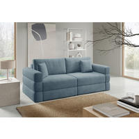 SCHLAFSOFA TERAZZO in Webstoff Blau  - Blau/Schwarz, Design, Kunststoff/Textil (254/93/167cm) - Livetastic