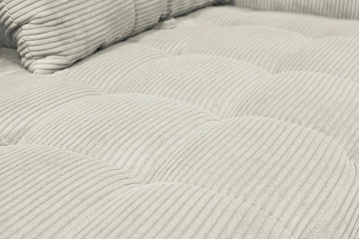 BIGSOFA Cord Naturfarben  - Schwarz/Naturfarben, KONVENTIONELL, Textil/Metall (246/100/116cm) - Carryhome