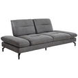 2,5-SITZER Mikrofaser Grau  - Schwarz/Grau, KONVENTIONELL, Textil/Metall (226/90/105cm) - Carryhome
