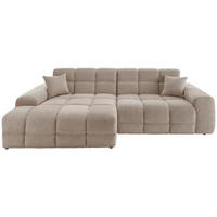 ECKSOFA in Bouclé Beige  - Beige/Schwarz, Modern, Kunststoff/Textil (152/301cm) - Livetastic