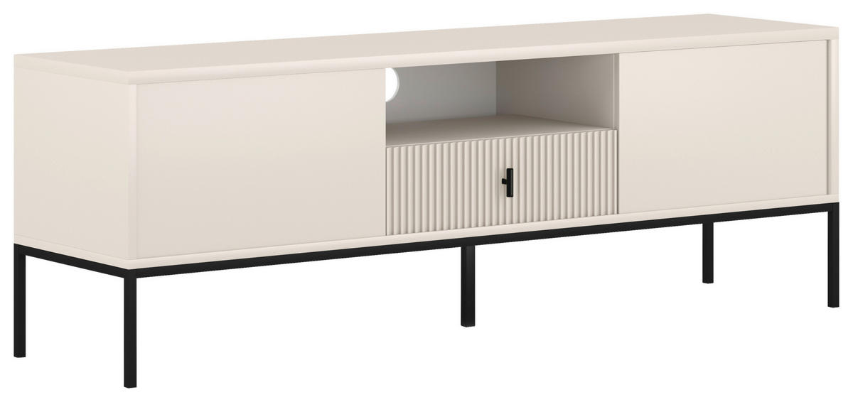 LOWBOARD Maggiore  in 154,5/52,4/39 cm  - Kaschmir/Schwarz, Design, Holzwerkstoff/Metall (154,5/52,4/39cm) - Boxxx