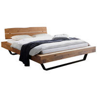 BETT 160/200 cm  in Eichefarben  - Eichefarben/Anthrazit, KONVENTIONELL, Holz/Metall (160/200cm) - Hasena