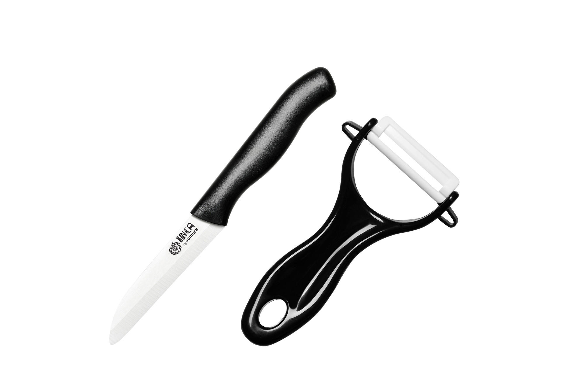 SET NOŽEV  samura 2-delni - srebrne barve/črna, Basics, umetna masa/keramika - Samura