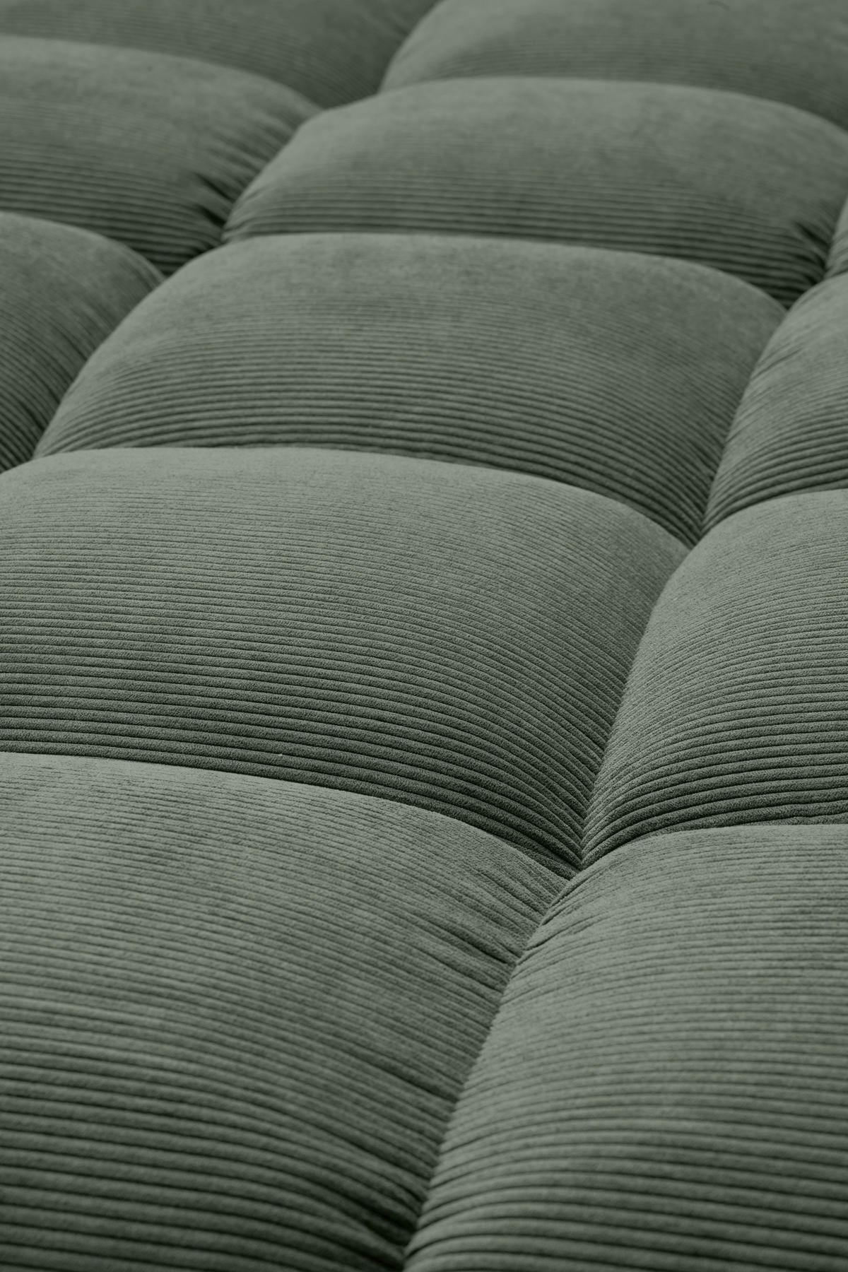 ECKSOFA Ottomane links, Eckteil  Olivgrün Feincord  - Schwarz/Olivgrün, Design, Holz/Textil (215/288cm) - Pure Home Lifestyle
