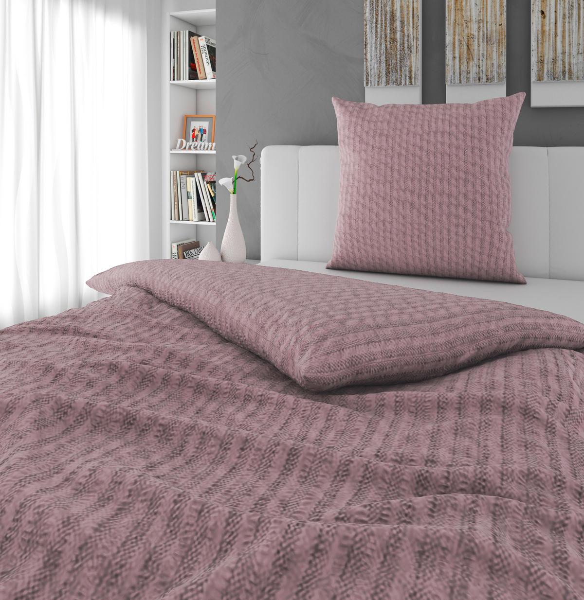 BETTWÄSCHE Seersucker 155/200 cm  - Lila, Textil (155/200cm) - Novel