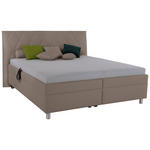 POLSTERBETT Matratze, Lattenrost, Bettkasten 180/200 cm  in Cappuccino  - Birkefarben/Silberfarben, KONVENTIONELL, Holz/Textil (180/200cm) - Esposa