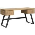 SCHREIBTISCH 150/60/76 cm  in Schwarz, Eichefarben  - Eichefarben/Schwarz, Design, Holzwerkstoff/Metall (150/60/76cm) - Venda