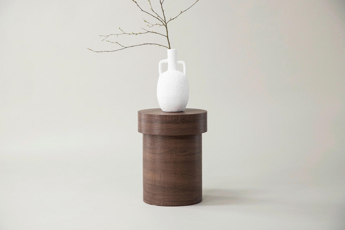 BEISTELLTISCH 35/35/45 cm furniert Braun rund  - Braun, Design, Holz (35/35/45cm) - Livetastic