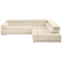 ECKSOFA Naturfarben, Beige Mikrofaser  - Chromfarben/Beige, Design, Textil/Metall (326/222cm) - Beldomo Speed