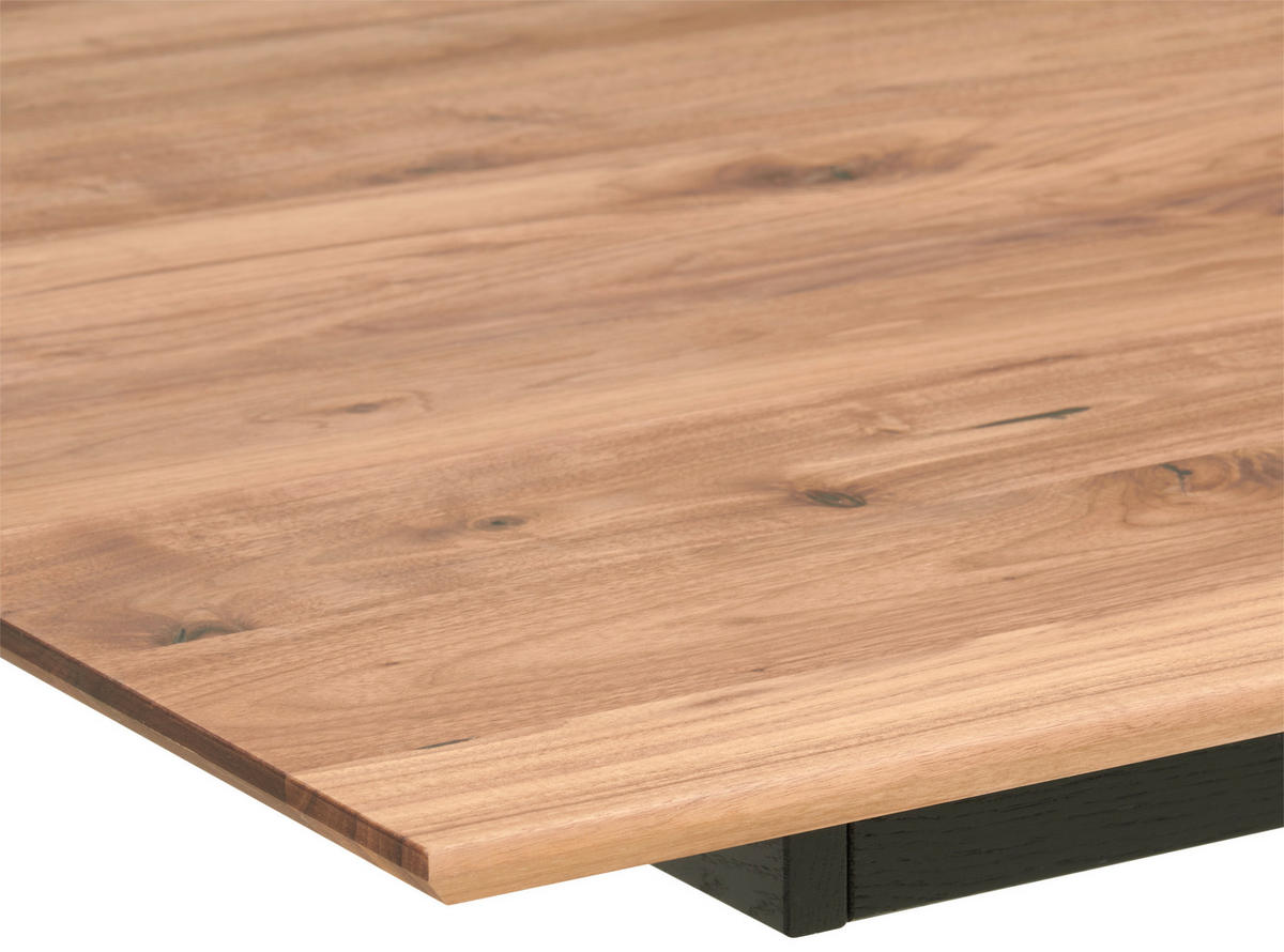 ESSTISCH in Holz, Metall 180-265/100/75 cm  - Nussbaumfarben/Schwarz, Natur, Holz/Metall (180-265/100/75cm) - Linea Natura