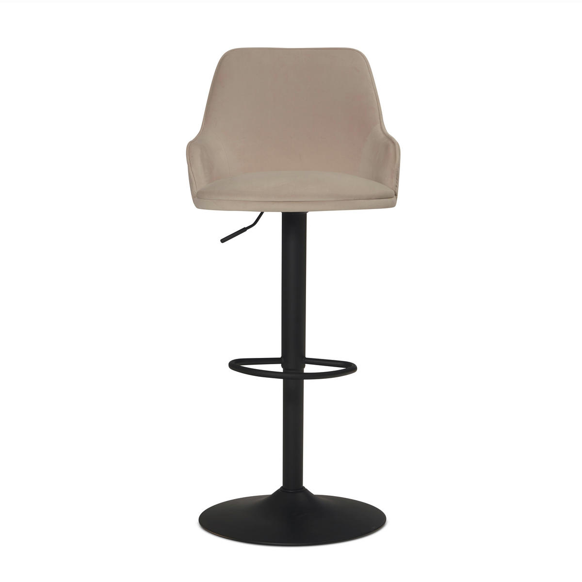 BARHOCKER in Textil Beige  - Beige/Schwarz, Design, Textil/Metall (45/106/45cm) - MID.YOU
