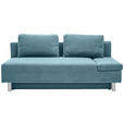 SCHLAFSOFA in Flachgewebe Blau  - Chromfarben/Blau, Design, Holz/Textil (205/77-93/99cm) - Novel