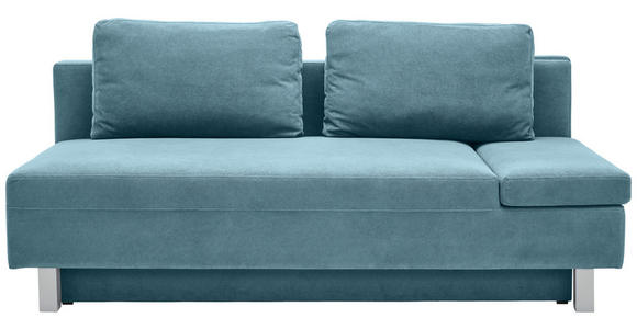 SCHLAFSOFA in Flachgewebe Blau  - Chromfarben/Blau, Design, Holz/Textil (205/77-93/99cm) - Novel