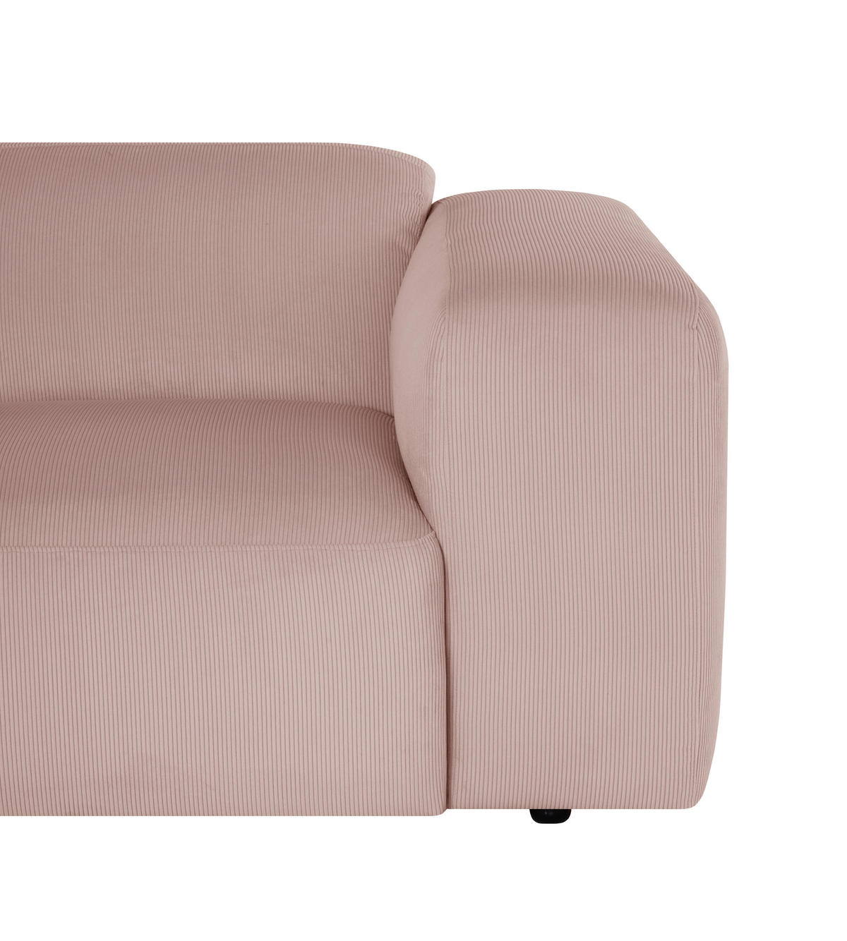 ECKSOFA HANNAH Rosa Cord  - Schwarz/Rosa, Design, Kunststoff/Textil (200/304cm) - MID.YOU