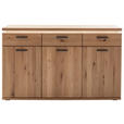 SIDEBOARD  in 149/91/42 cm  - Eiche Bianco/Schwarz, Natur, Holz/Holzwerkstoff (149/91/42cm) - Linea Natura