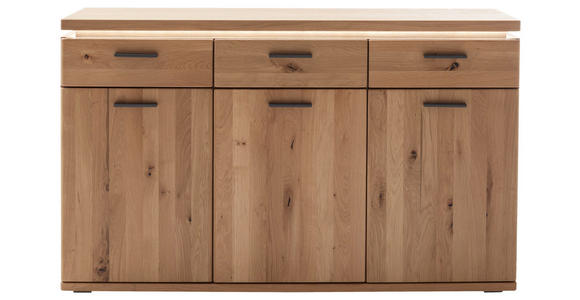 SIDEBOARD  in 149/91/42 cm  - Eiche Bianco/Schwarz, Natur, Holz/Holzwerkstoff (149/91/42cm) - Linea Natura