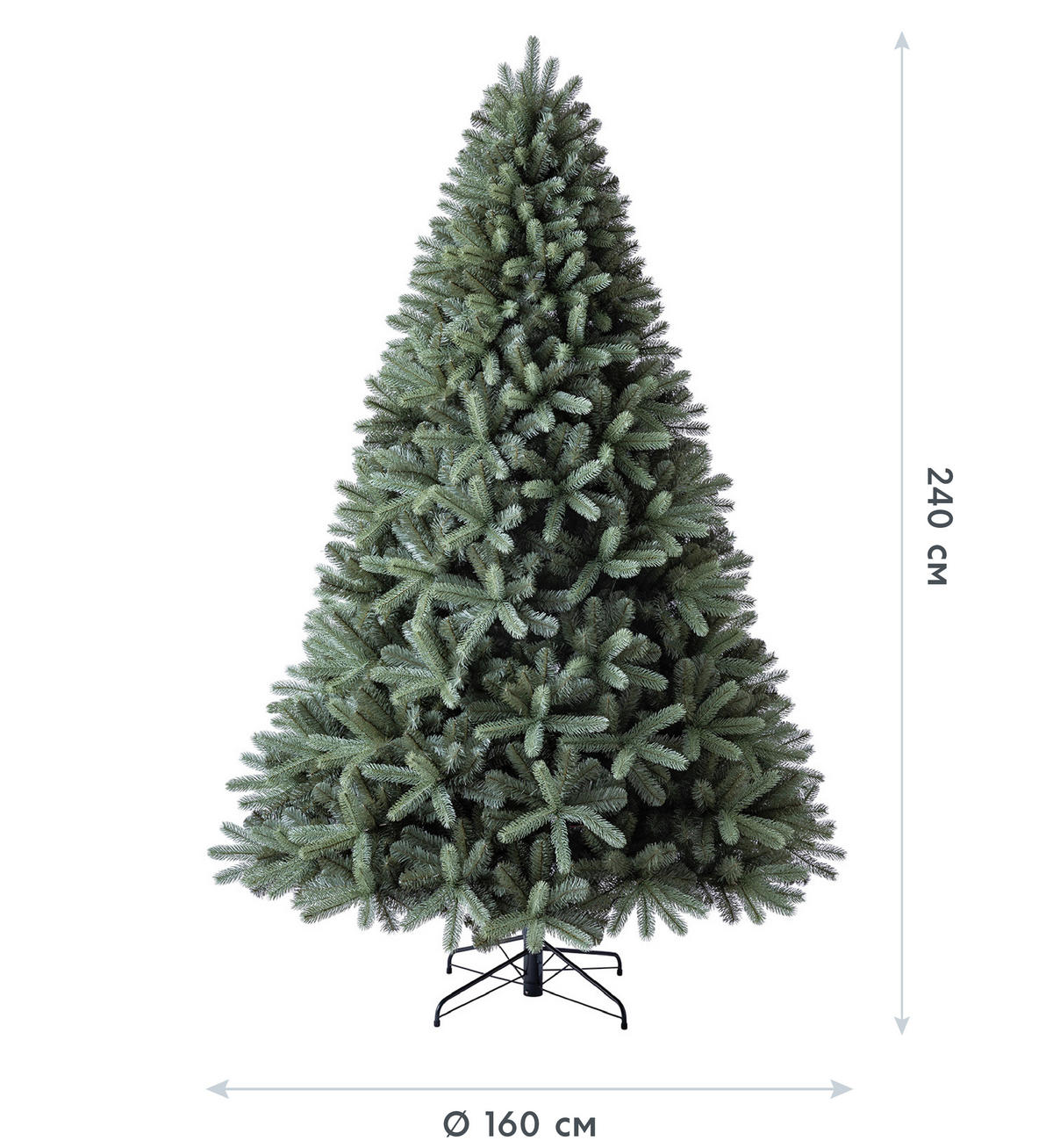 WEIHNACHTSBAUM 240 cm  - Waldgrün, Basics, Kunststoff/Metall (160/240cm)