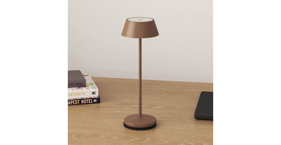 AKKU-TISCHLEUCHTE 11/30 cm  - Taupe/Schwarz, Design, Kunststoff/Metall (11/30cm) - Novel