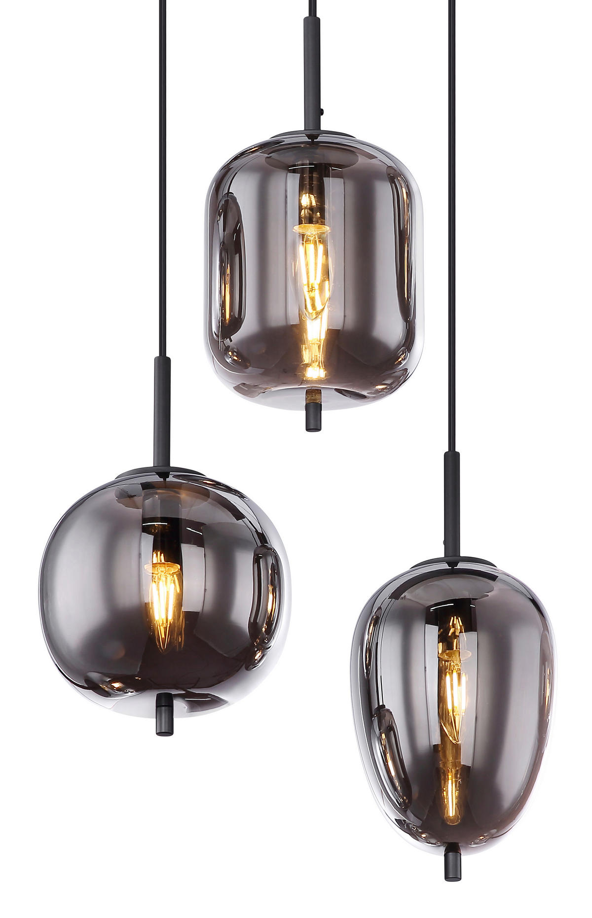 LED-HÄNGELEUCHTE 80/34/120 cm    - Opal/Schwarz, Design, Glas/Kunststoff (80/34/120cm) - Globo