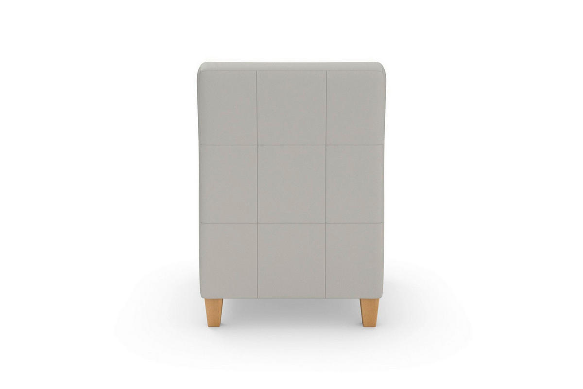 SESSEL in Echtleder Hellgrau  - Eichefarben/Hellgrau, Basics, Leder/Holz (70/93/75cm) - Sit & More