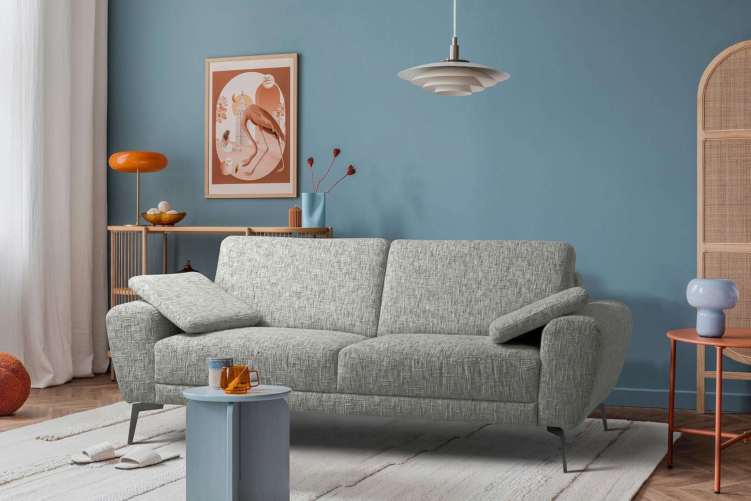 Livetastic 3-Sitzer-Sofa Spring Grau 187x85x92 cm