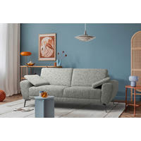 3-SITZER-SOFA Webstoff Grau  - Schwarz/Grau, Design, Textil/Metall (187/85/92cm) - Livetastic