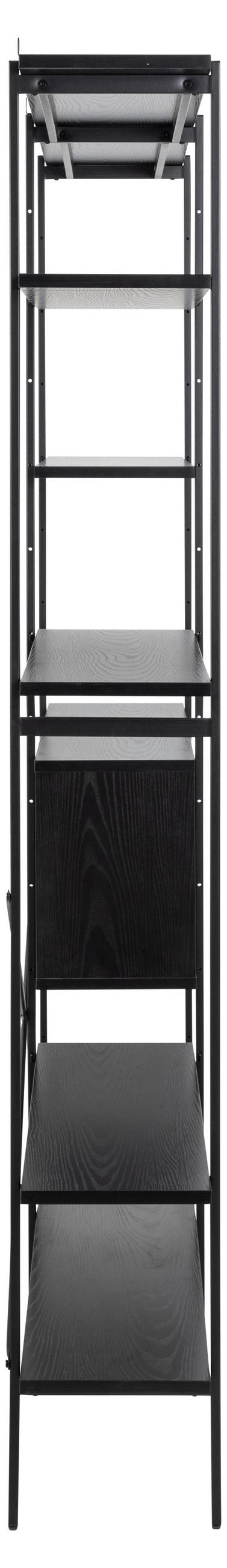 REGAL Schwarz  - Schwarz, MODERN, Holzwerkstoff/Metall (172/188/27cm)