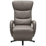 RELAXSESSEL in Leder Grau  - Grau, Design, Leder/Metall (67/108/77cm) - Cantus