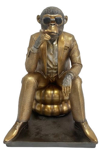 Cor Mulder Dekoaffe Goldbraun 19.5x30x23 cm