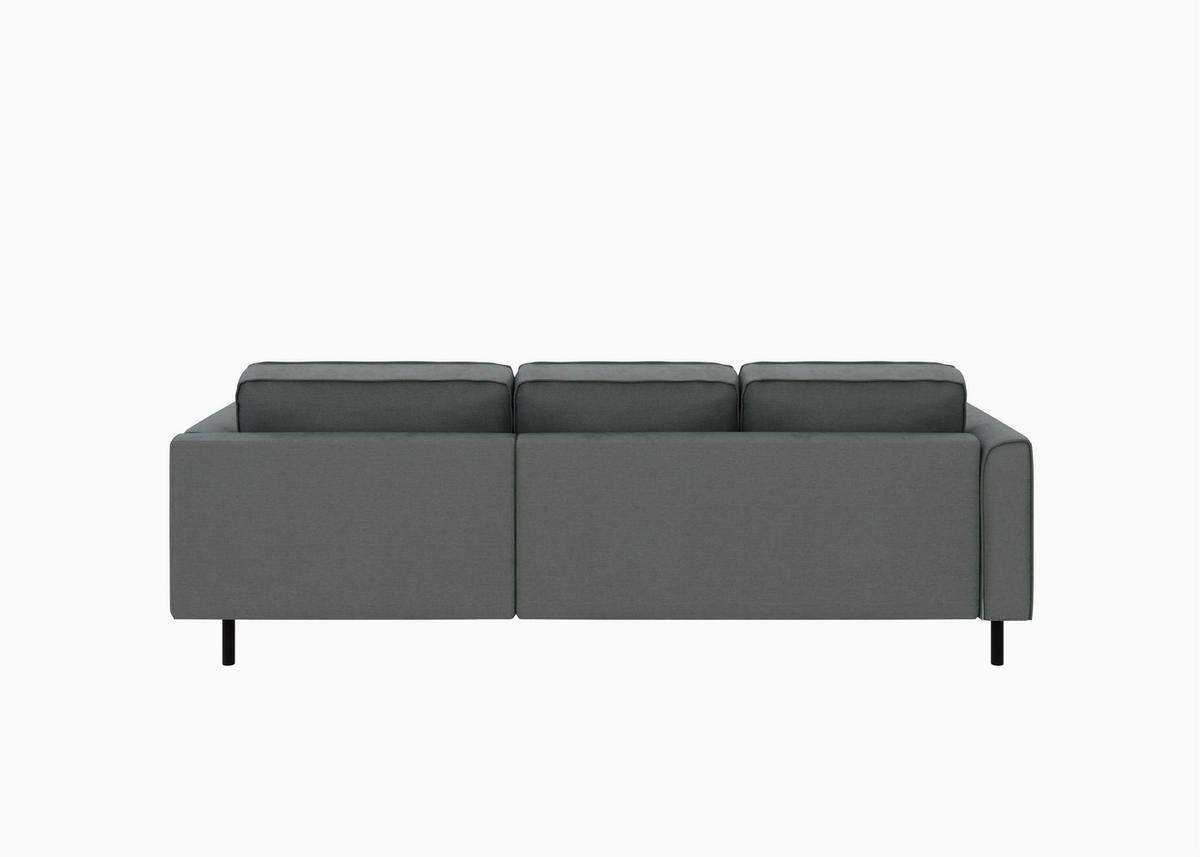 ECKSCHLAFSOFA  mit Bettkasten erhältlich, Sitzqualitäten, Schlafen auf Sitzhöhe, Bettfunktion erhältlich, Rücken echt, Armteil links, Armteil rechts Struktur Anthrazit  - Anthrazit/Schwarz, MODERN, Textil/Metall (232/161cm) - Trendmanufaktur
