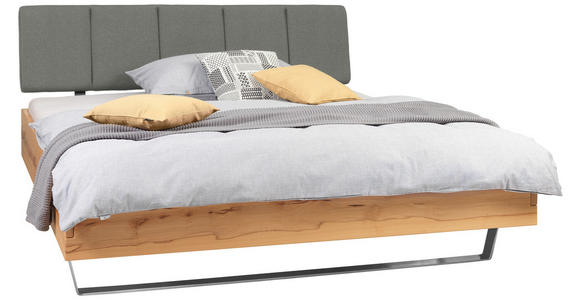 BETT 180/200 cm  in Grau, Buchefarben  - Anthrazit/Buchefarben, KONVENTIONELL, Holz/Textil (180/200cm) - Valnatura