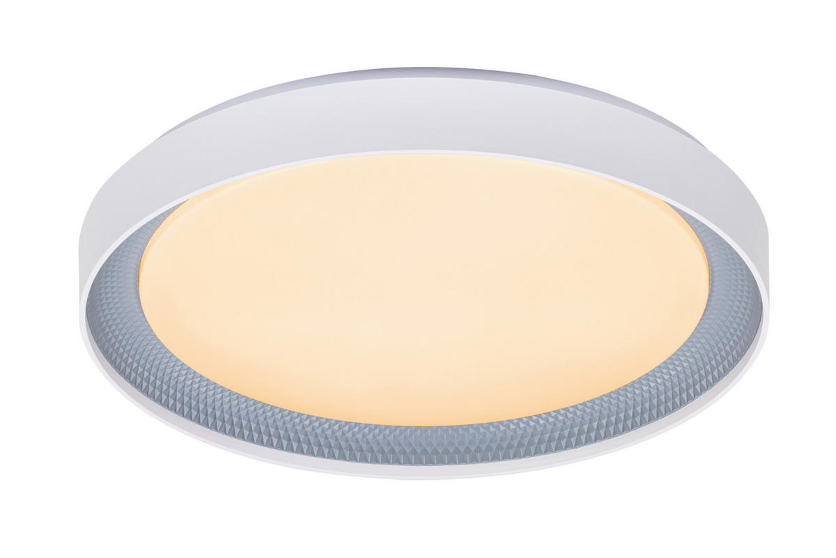 LED-DECKENLEUCHTE Ogulin 48,5/8 cm   - Hellgrau/Weiß, Design, Kunststoff (48,5/8cm) - Novel