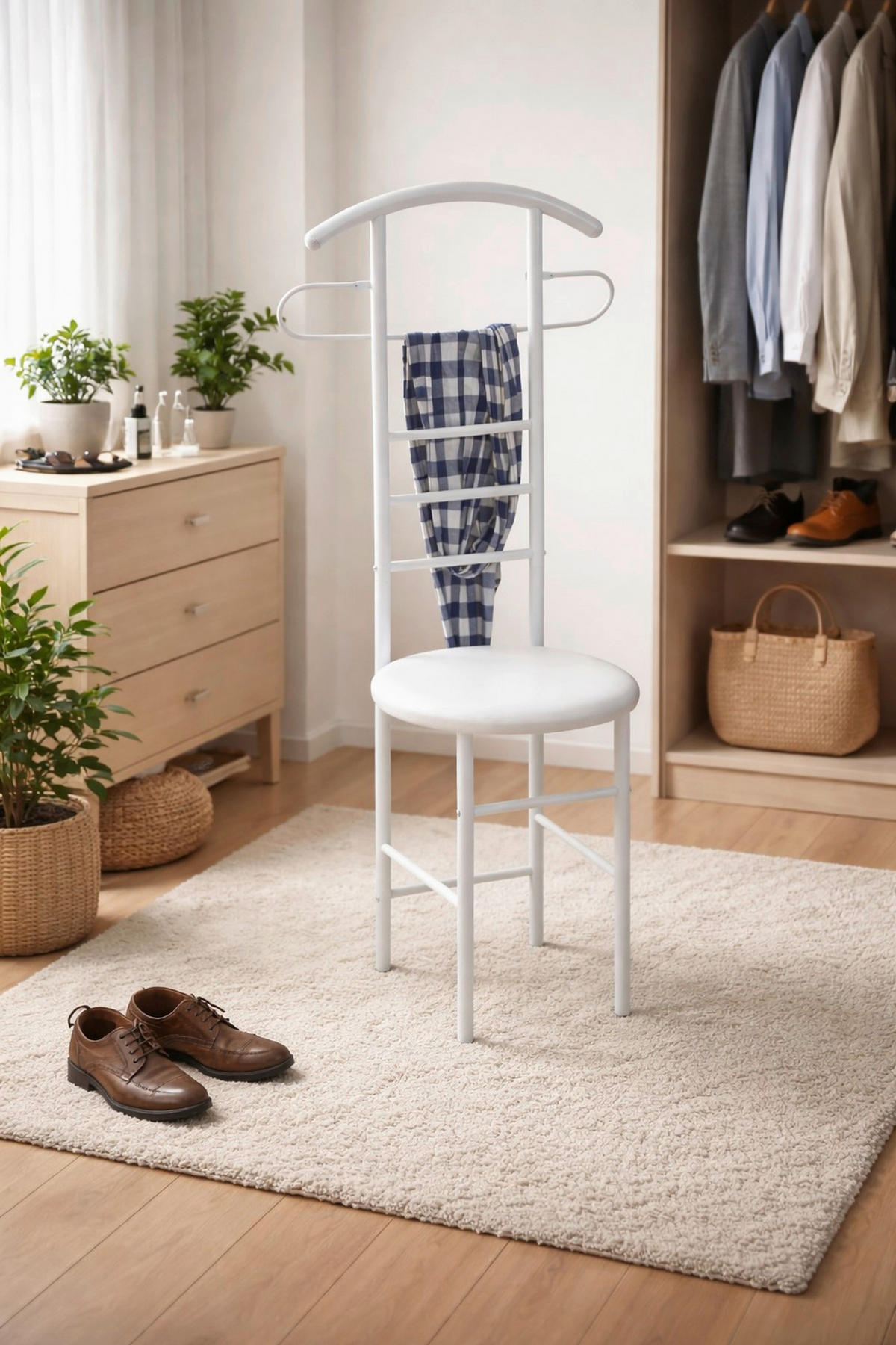 HERRENDIENER in Weiß   - Weiß, Design, Holzwerkstoff/Metall (47/53/118cm) - MID.YOU