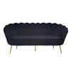 3-SITZER-SOFA Samt Schwarz  - Goldfarben/Schwarz, MODERN, Textil/Metall (180/78/76cm) - Livetastic