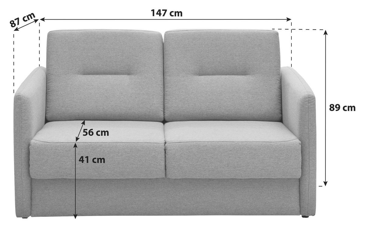 SCHLAFSOFA  in Mikrofaser Blau  - Blau/Schwarz, KONVENTIONELL, Kunststoff/Textil (147/89/87cm) - Livetastic