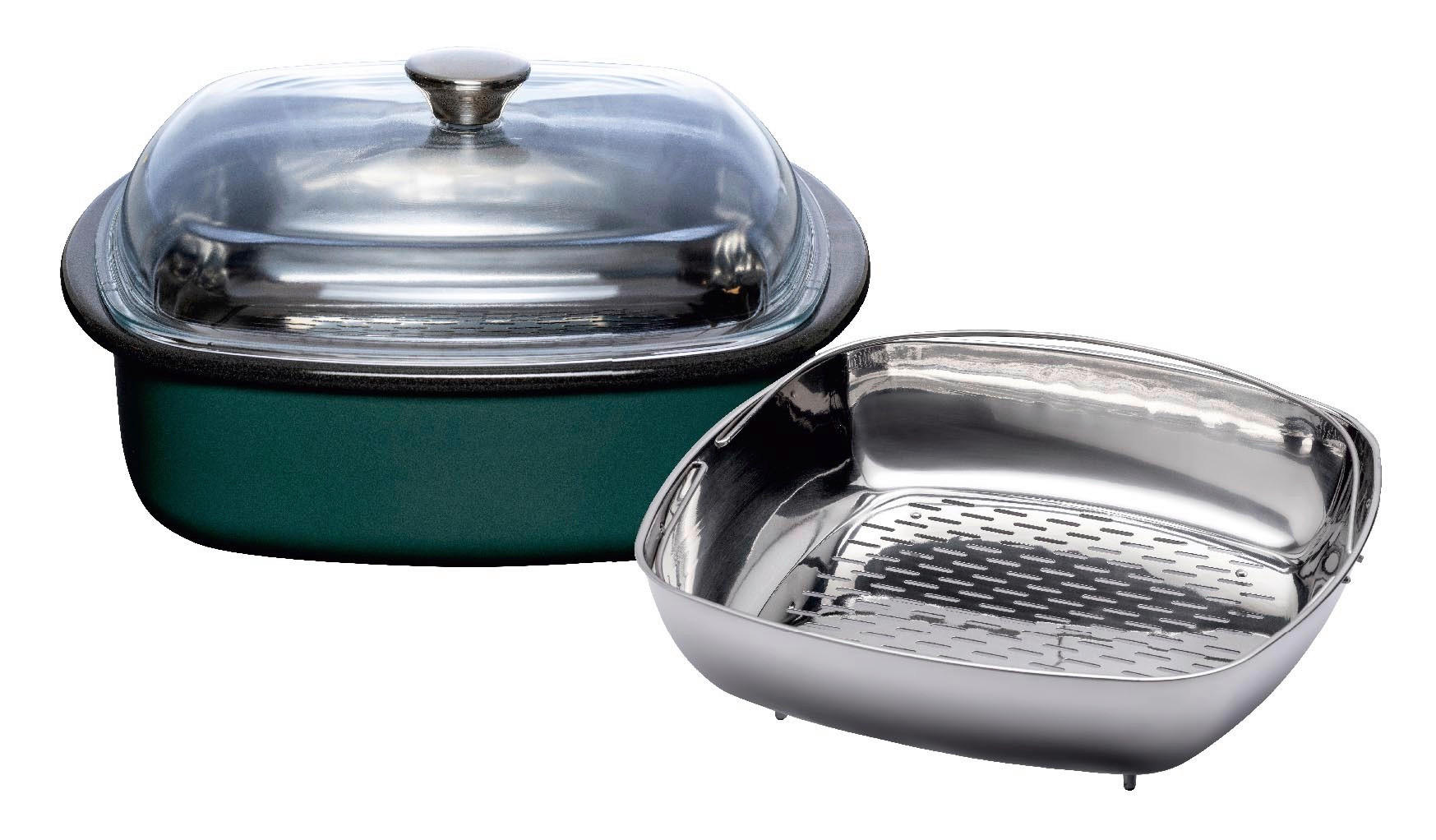 SCHMORPFANNE Teal Emaille  - Dunkelgrün, Basics, Metall (35,8/30,9/12,4cm) - Riess