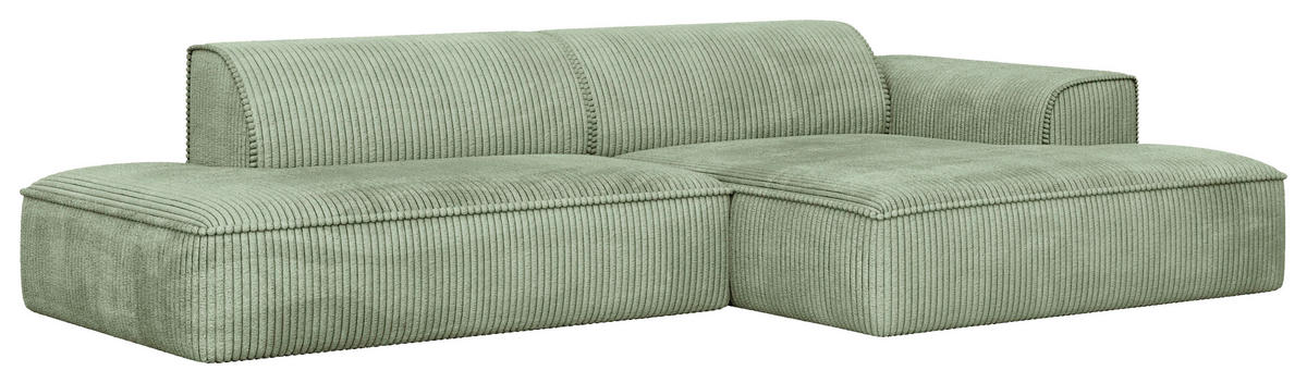 ECKSOFA BILLUND Mintgrün Cord Nierenkissen  - Schwarz/Mintgrün, KONVENTIONELL, Kunststoff/Textil (294/165cm) - Livetastic