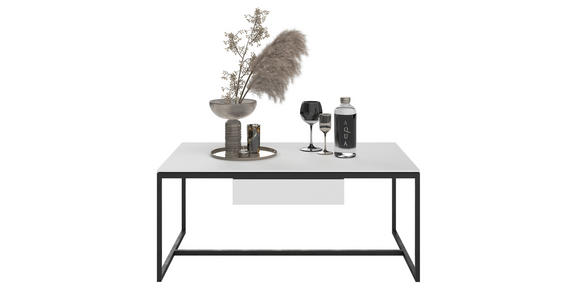 COUCHTISCH in Metall, Holzwerkstoff 100/60/43 cm  - Grauweiß/Schwarz, Design, Holz/Holzwerkstoff (100/60/43cm) - Dieter Knoll