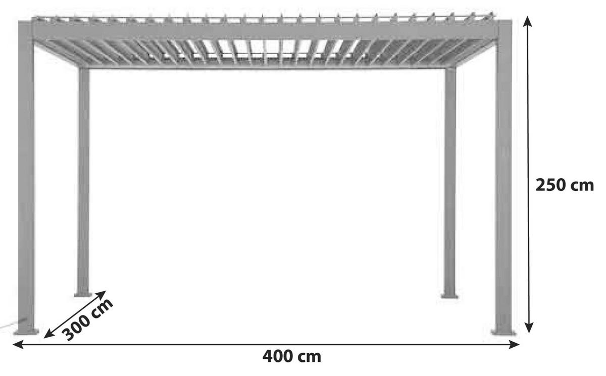 PERGOLA DELUXE LED 400X300CM 400/300/250 cm   - Anthrazit, LIFESTYLE, Metall (400/300/250cm) - Gardenson