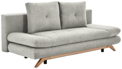 KANAPÉÁGY textil bézs  - bézs/bükkszínű, Konventionell, textil/fa (205/86/94cm) - Carryhome