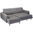 ECKSOFA Dunkelgrau Chenille - Dunkelgrau/Schwarz, KONVENTIONELL, Textil/Metall (185/240cm) - Carryhome
