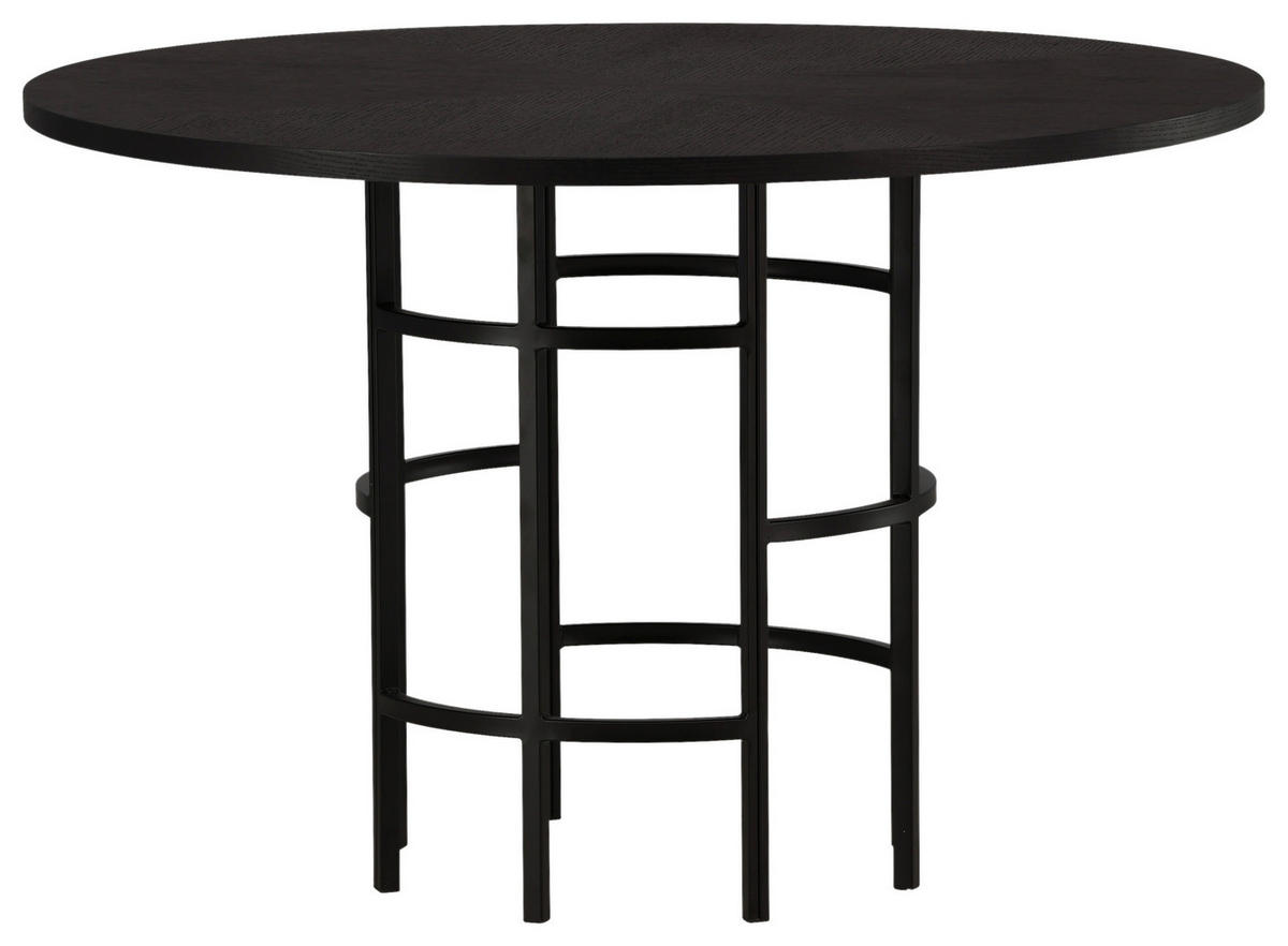 ESSTISCH in Metall, Holzwerkstoff 115/115/74 cm  - Schwarz, Design, Holzwerkstoff/Metall (115/115/74cm) - Livetastic