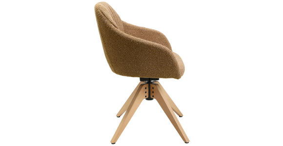ARMLEHNSTUHL in Flachgewebe - Eichefarben/Braun, Design, Holz/Textil (58/82,5-85,2/60cm) - Johann Jakob