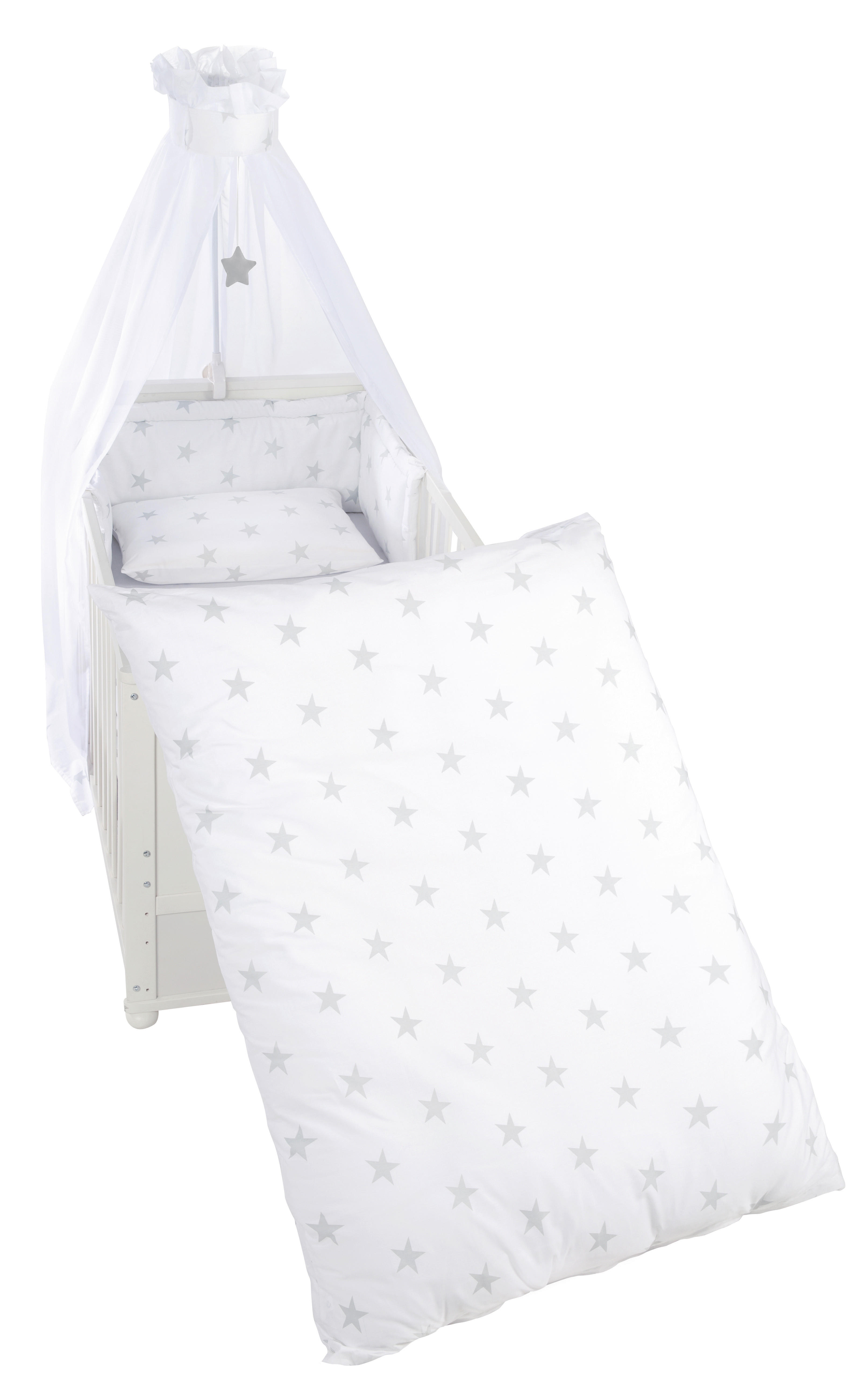 GITTERBETTSET roba Little Stars  - Weiß/Grau, KONVENTIONELL, Textil - Roba